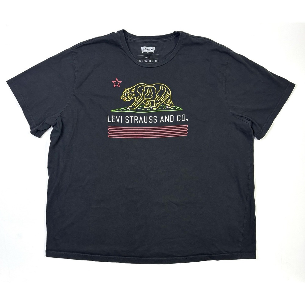 Levi's T-Shirt Men's 4XLT Black Graphic California Bear Logo